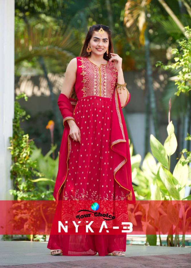 Your choice Nykaa 3 Heavy Nayra Cut Wholesale Wedding Salwar Suits 